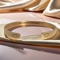 Image 1 of “Anything Is Possible Bracelet – Inspirational Engraved Cuff Jewelry for Daily Motivation.