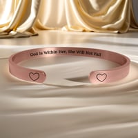 Image 1 of "God Is Within Her, She Will Not Fall" Engraved Bracelet. A daily reminder of God’s strength
