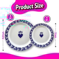 Image 2 of Premium Disposable Plates - Talavera Azul 