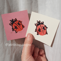 Image 3 of Ladybird Reduction Lino Prints