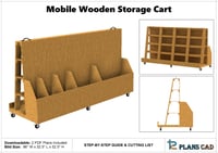 Image 1 of Heavy-Duty Mobile Wooden Storage Cart Plan, Step-by-Step Guide for Building an Organized Cart for...