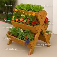 Image 1 of 3-Tier Vertical Raised Garden Bed Planter, 5 Box DIY Plans for Vegetable | Flower Gardening Picke...