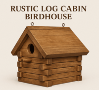 Image 2 of Rustic Log Cabin Birdhouse Plans PDF – Beginner DIY Woodworking Project