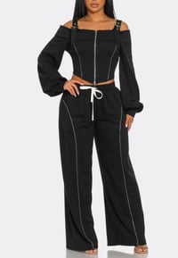 Image 2 of Cold Shoulder Pant Set