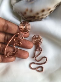 Image 1 of Abstract Copper Earrings 