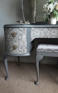 Image 4 of Queen Anne style Dressing Table in dove grey.