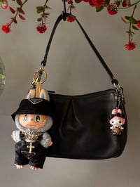 Image 1 of Y2K Coach Small Soho Pleated Shoulder Bag w/ Labubu