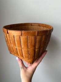 Image 2 of Vintage woven bamboo plant basket 