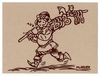 Image of Pretzel Monger - Woodcut Relief Print