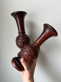 Image 1 of Vintage Hand Carved Candle Stems/vase