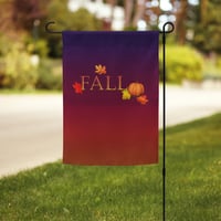 Image 6 of Garden flag - Fall Leaves and Pumpkin Sunset