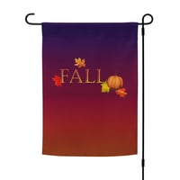 Image 7 of Garden flag - Fall Leaves and Pumpkin Sunset