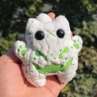 Image 1 of White/Green Cat-o-Lantern Plushie