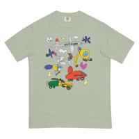 Image 3 of Adult Trucks, Planes and Helicopters Garment-dyed Heavyweight T-shirt