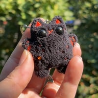 Image 1 of Micro Black/Orange Kitty Keychain
