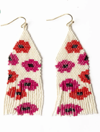 Image 1 of Delilah Poppies Beaded Fringe Earrings