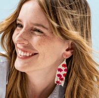 Image 2 of Delilah Poppies Beaded Fringe Earrings