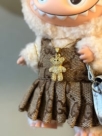 Image 2 of Y2K Coach Signature Stripe Shoulder/ Crossbody Bag w/ Labubu 