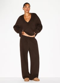 Image 1 of SKIMS- BOYFRIEND BAGGY FLEECE STRAIGHT LEG- ESPRESSO
