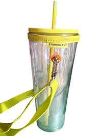 Image 2 of STARBUCKS TUMBLE W/ STRAP- NEON GREEN