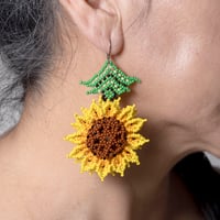 Image 1 of Sunflower earrings 