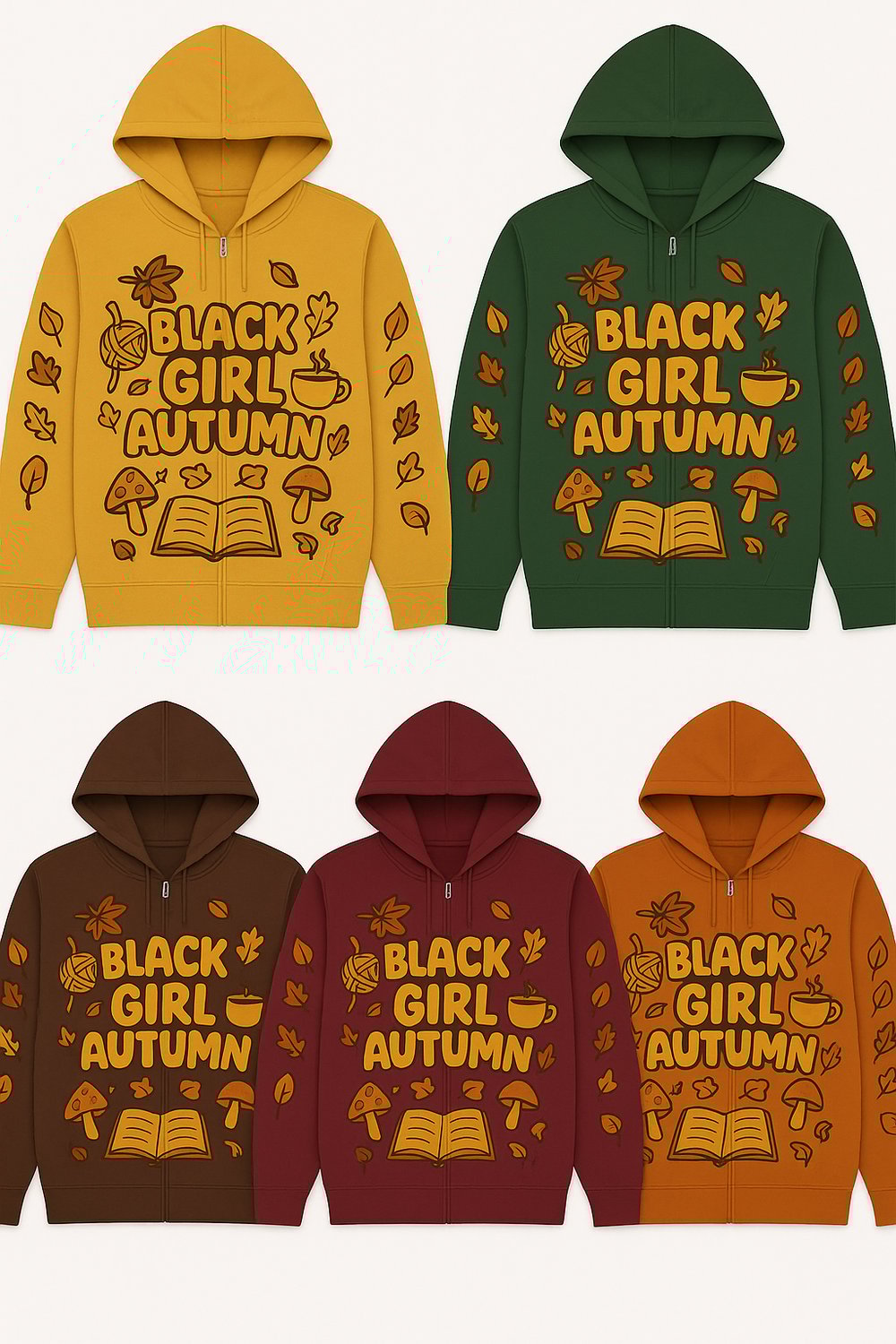 Image of Pre Sale Black Girl Autumn Zip-Up Hoodie