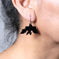 Image 1 of Little black bat earrings 