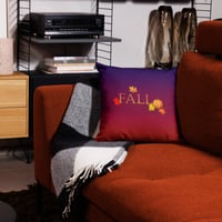 Image 7 of Pillow (Premium w Insert) - Fall Leaves and Pumpkin Sunset