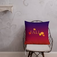 Image 9 of Pillow (Premium w Insert) - Fall Leaves and Pumpkin Sunset