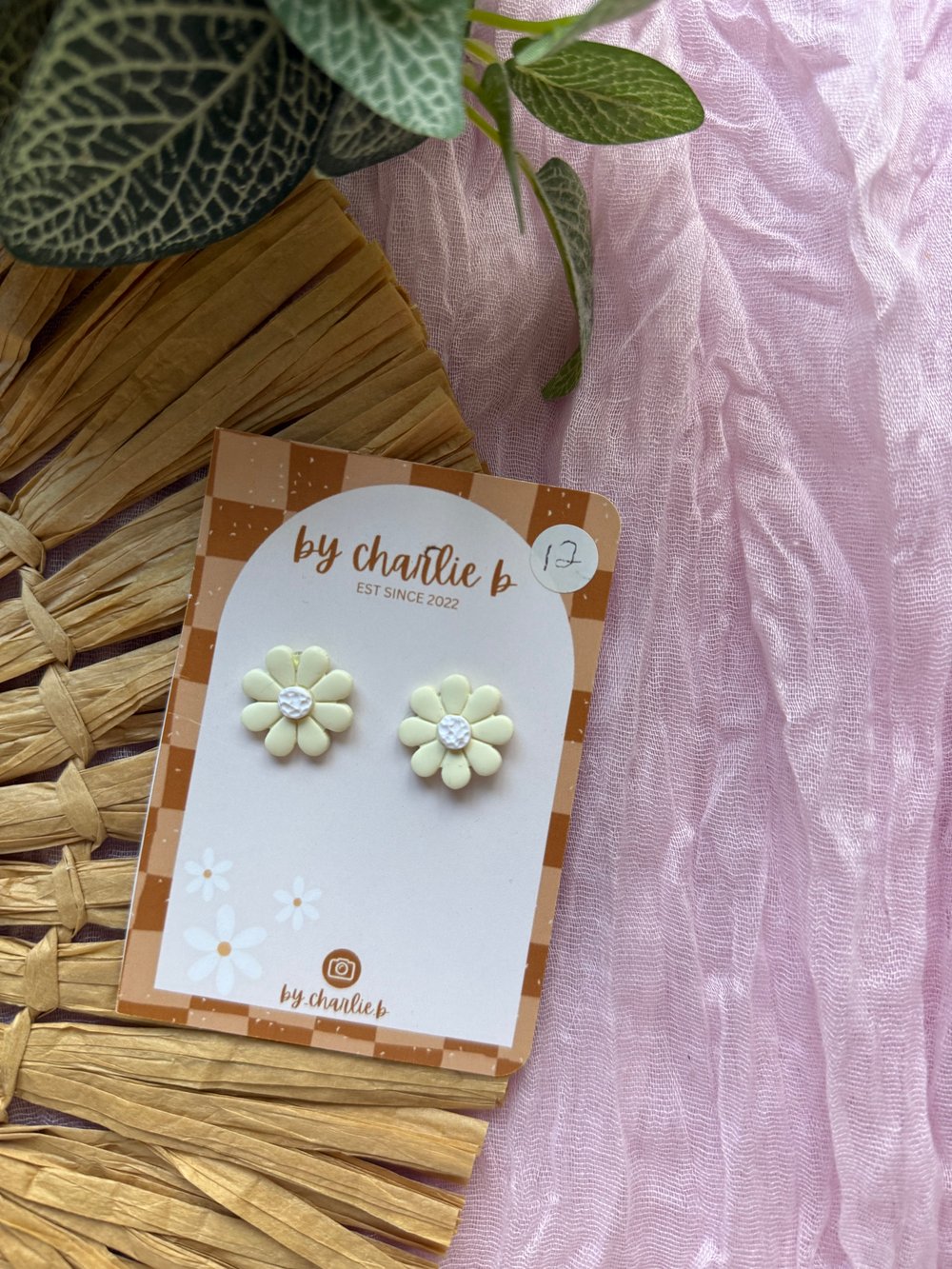 Image of baby yellow chunky daisy studs 
