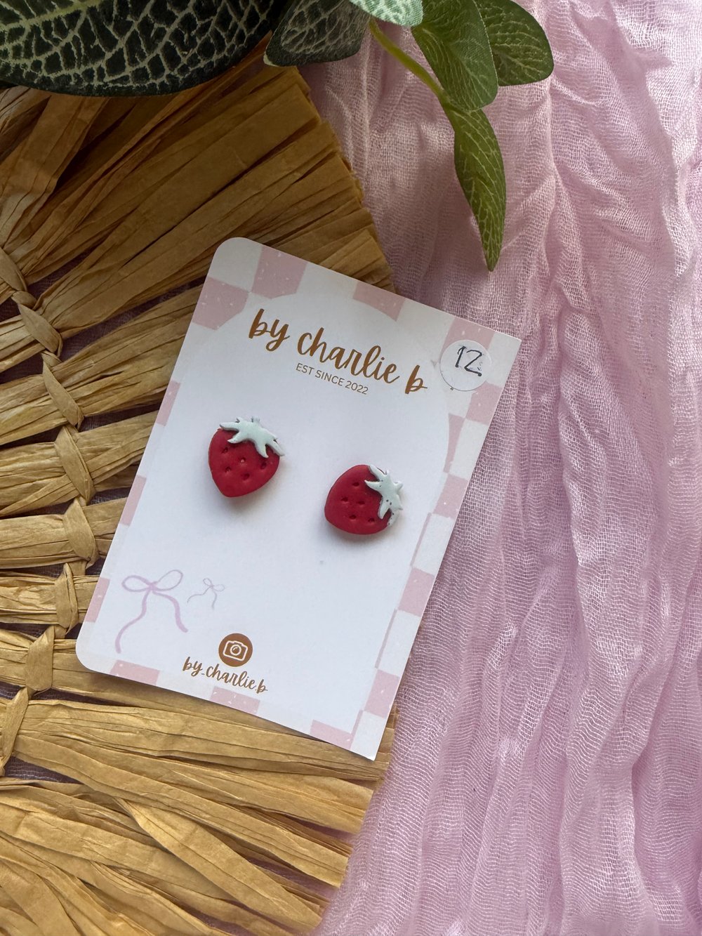 Image of red chunky strawberry stud 