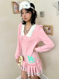 Image 12 of Three-color autumn/winter dress