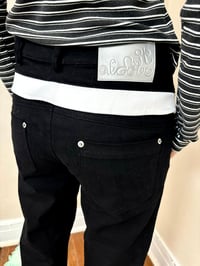 Image 4 of Double Waistband Peter Pan Collar Straight Leg Pants