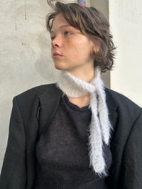 Image 2 of Fall AW 25 hand knitted head piece in white Fluff