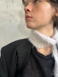 Image 3 of Fall AW 25 hand knitted head piece in white Fluff