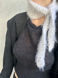 Image 4 of Fall AW 25 hand knitted head piece in white Fluff