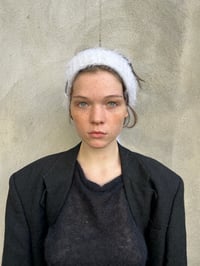 Image 5 of Fall AW 25 hand knitted head piece in white Fluff