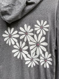 Image of Zip Up Daisy Hoodie in Grey or Green, Lightweight