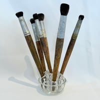 Image 1 of Ancien Pique-fleurs en verre moulé - 9 trous - signé  Rheims - Porte crayon - Années 30 - 40 