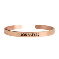 Image 2 of "Soul Sisters" Engraved Bracelet Christmas Gift, Birthday Gift - Symbol of Love.