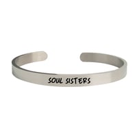 Image 3 of "Soul Sisters" Engraved Bracelet Christmas Gift, Birthday Gift - Symbol of Love.