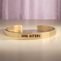 Image 1 of "Soul Sisters" Engraved Bracelet Christmas Gift, Birthday Gift - Symbol of Love.