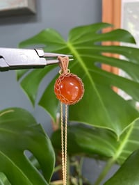 Image 3 of Golden Carnelian Coin Crystal Necklace