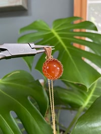Image 4 of Golden Carnelian Coin Crystal Necklace