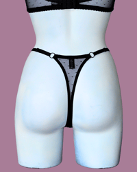 Image 3 of The LULU thong in pin dot mesh