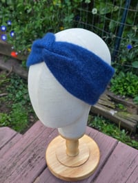 Image 3 of Navy Cashmere Ear Warmer Headband 