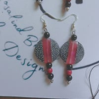 Red and Gray Earrings