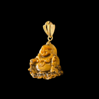 Image 2 of 10K Tigers Eye Guangdong Abundant Buddha Pendant