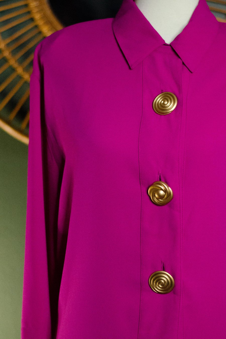 Image of Vintage Camilla Blouse W/Oversized Decorative Gold Buttons