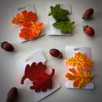 Image 1 of Felt Leaf Hair Clips